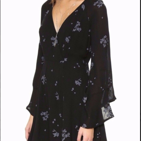 Free People Black Embroidered Long Sleeve Dress - Picture 2 of 5